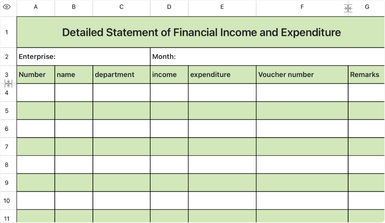 Statement of financial income and expenditure 1
